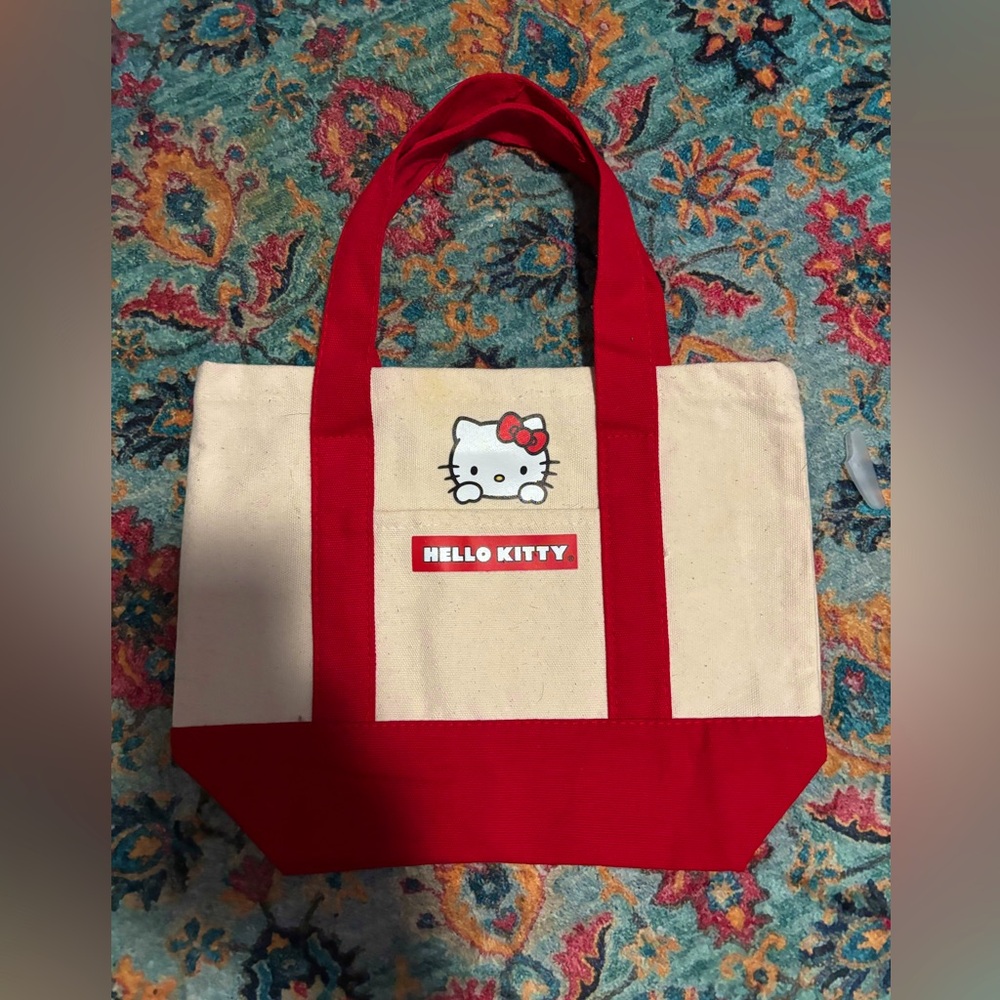 forever 21 hello kitty red and tan tote bag